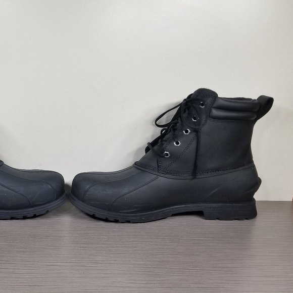 UGG Rain Ready Gatson Mid Boot, Black Waterproof Leather, Mens Size 10 / 43 - Picture 8 of 12